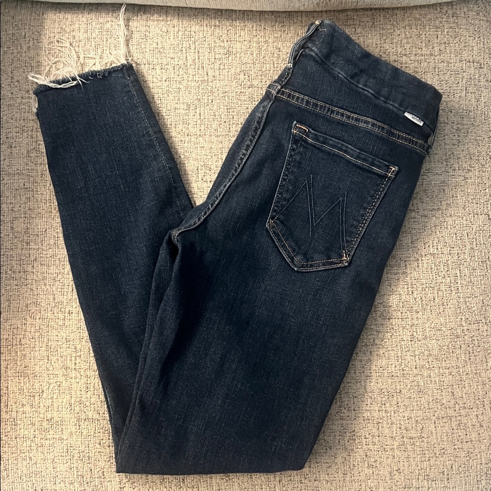 MOTHER Dark Indigo Ankle Jeans